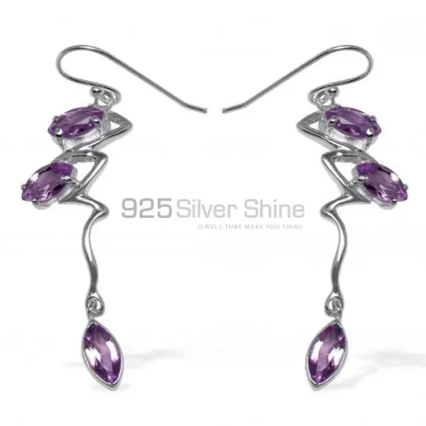 Beautiful 925 Sterling Silver Handmade earrings Suppliers In Amethyst Gemstone Jewelry 925SE925