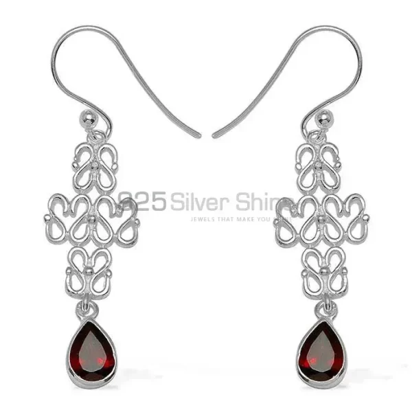 Beautiful 925 Sterling Silver Handmade earrings Suppliers In Garnet Gemstone Jewelry 925SE767