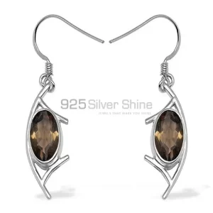 Beautiful 925 Sterling Silver Handmade earrings Suppliers In Smoky Quartz Gemstone Jewelry 925SE1004