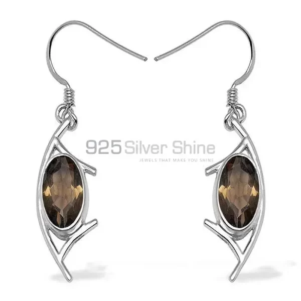 Beautiful 925 Sterling Silver Handmade earrings Suppliers In Smoky Quartz Gemstone Jewelry 925SE1004