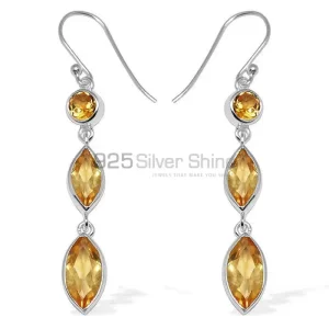 925 Sterling Silver earrings In Citrine Gemstone Jewelry 925SE1143