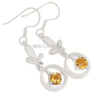 925 Sterling Silver earrings In Citrine Gemstone Jewelry 925SE353