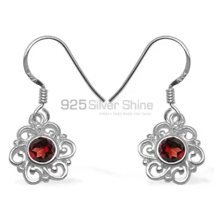 925 Sterling Silver earrings In Garnet Gemstone Jewelry 925SE1064