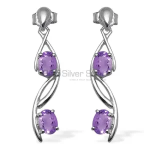 925 Sterling Silver earrings Wholesaler In Amethyst Gemstone Jewelry 925SE1074