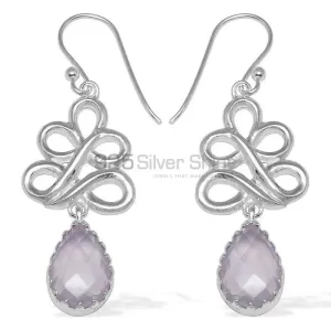 925 Sterling Silver earrings Wholesaler In Rose Quartz Gemstone Jewelry 925SE837