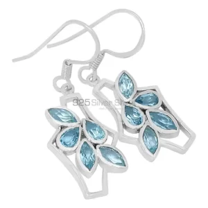925 Sterling Silver Handmade earrings Exporters In Blue Topaz Gemstone Jewelry 925SE610