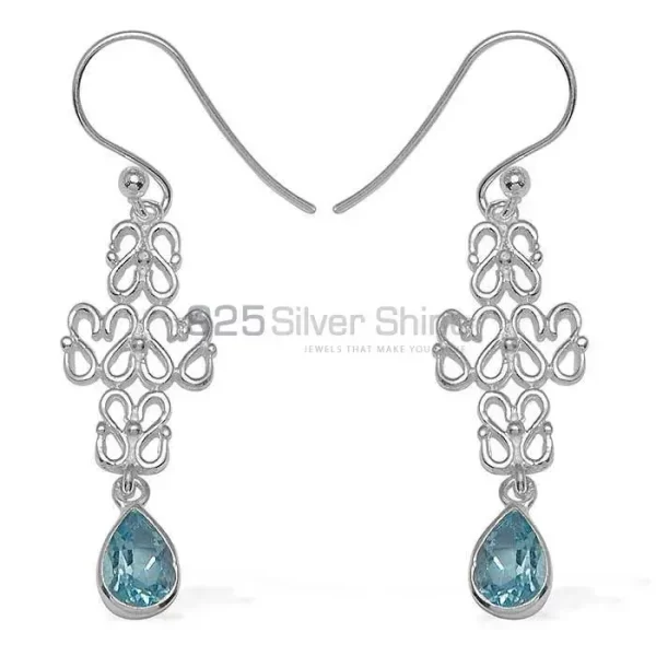 925 Sterling Silver Handmade earrings Exporters In Blue Topaz Gemstone Jewelry 925SE768