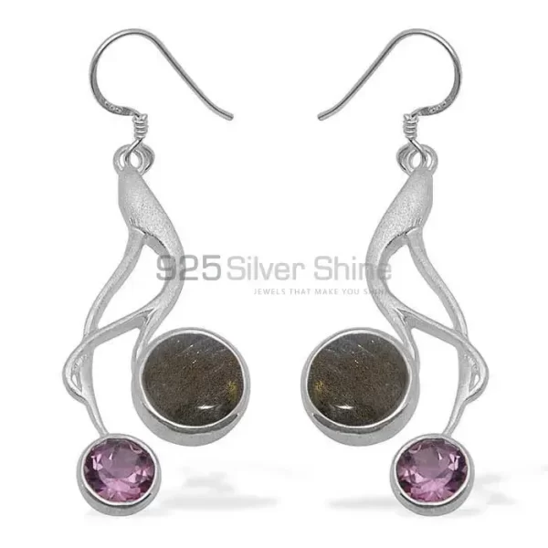 925 Sterling Silver Handmade earrings Exporters In Multi Gemstone Jewelry 925SE1084