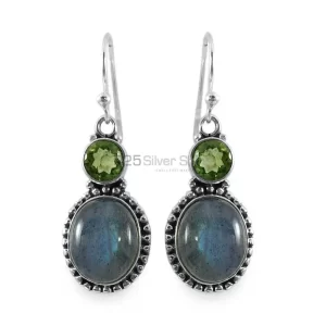 925 Sterling Silver Handmade earrings Exporters In Multi Gemstone Jewelry 925SE1312