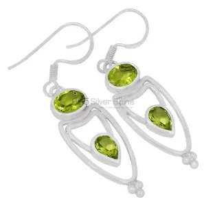 925 Sterling Silver Handmade earrings Manufacturer In Peridot Gemstone Jewelry 925SE595