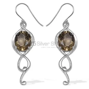 925 Sterling Silver Handmade earrings Manufacturer In Smoky Quartz Gemstone Jewelry 925SE832