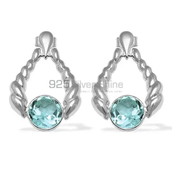 925 Sterling Silver Handmade earrings Suppliers In Blue Topaz Gemstone Jewelry 925SE1079