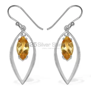 925 Sterling Silver Handmade earrings Suppliers In Citrine Gemstone Jewelry 925SE763