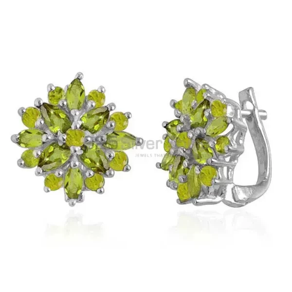 925 Sterling Silver Handmade earrings Suppliers In Peridot Gemstone Jewelry 925SE1000