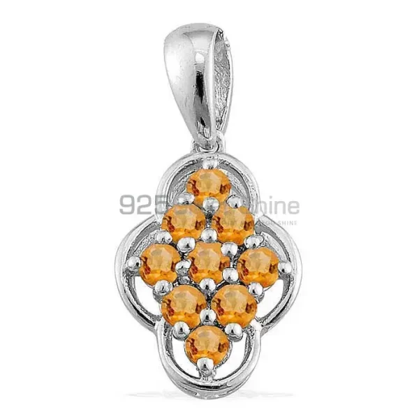 925 Fine Silver Pendants Suppliers In Citrine Gemstone Jewelry 925SP1690