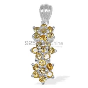 Best Price 925 Solid Silver Pendants Exporters In Citrine Gemstone Jewelry 925SP1484