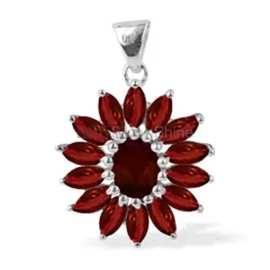 925 Solid Silver Pendants Exporters In Garnet Gemstone Jewelry 925SP1634