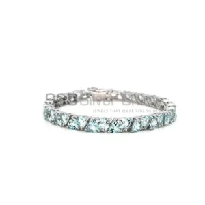 Best Price Blue Topaz Gemstone Tennis Bracelets In Solid Sterling Silver 925SB231
