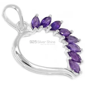 Best Price Fine Sterling Silver Pendants Wholesaler In Amethyst Gemstone Jewelry 925SSP304-1