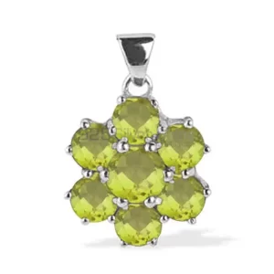 Fine Sterling Silver Pendants Wholesaler In Peridot Gemstone Jewelry 925SP1628