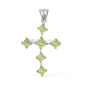 Fine Sterling Silver Pendants Wholesaler In Peridot Gemstone Jewelry 925SP1678