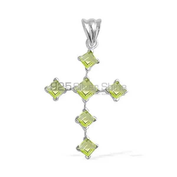 Fine Sterling Silver Pendants Wholesaler In Peridot Gemstone Jewelry 925SP1678