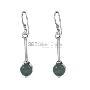 Natural Aventurine Gems Stone earring In 925 Sterling Silver Jewelry 925SE36