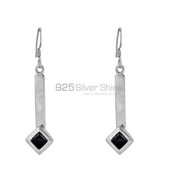 Natural Black Onyx Gemstone earring In 925 Sterling Silver Jewelry 925SE84