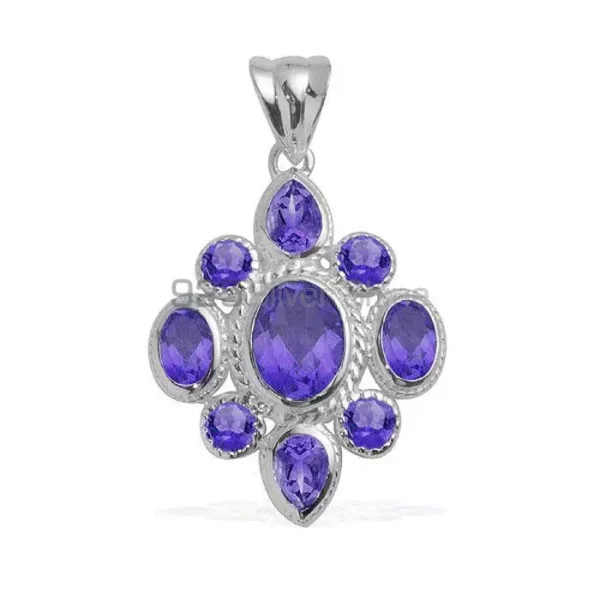 Solid Sterling Silver Handmade Pendants In Amethyst Gemstone Jewelry 925SP1672