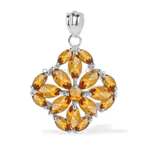 925 Fine Silver Pendants Suppliers In Citrine Gemstone Jewelry 925SP1625