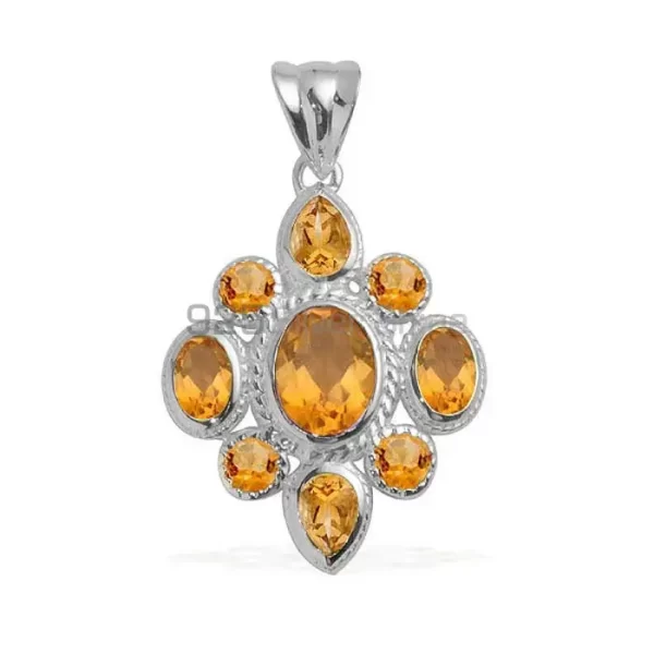 925 Fine Silver Pendants Suppliers In Citrine Gemstone Jewelry 925SP1675