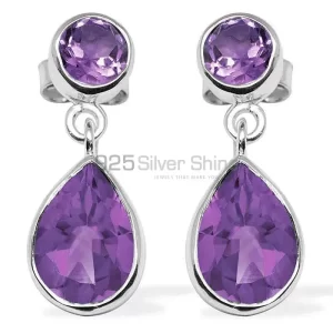 925 Sterling Silver earrings In Amethyst Gemstone Jewelry 925SE1134
