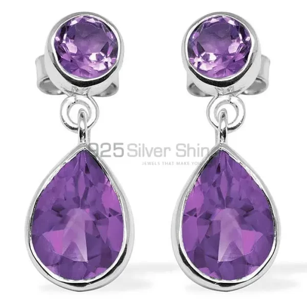 925 Sterling Silver earrings In Amethyst Gemstone Jewelry 925SE1134
