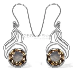 925 Sterling Silver earrings In Citrine Gemstone Jewelry 925SE818