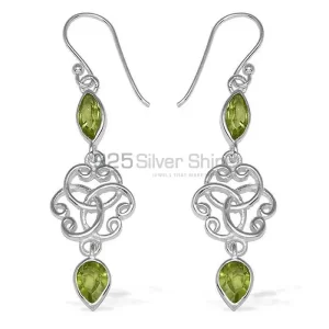 925 Sterling Silver earrings In Peridot Gemstone Jewelry 925SE739