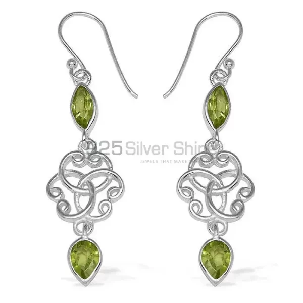 925 Sterling Silver earrings In Peridot Gemstone Jewelry 925SE739