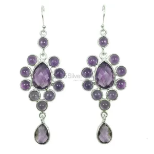 925 Sterling Silver Handmade earrings In Amethyst Gemstone Jewelry 925SE1286