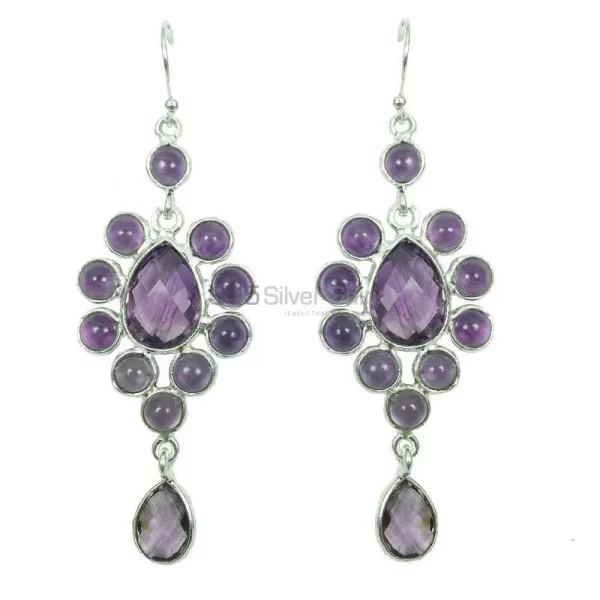 925 Sterling Silver Handmade earrings In Amethyst Gemstone Jewelry 925SE1286