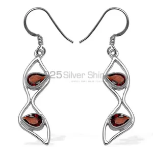 925 Sterling Silver Handmade earrings In Garnet Gemstone Jewelry 925SE1058