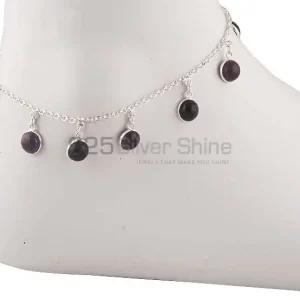 Best Quality Amethyst Gemstone Anklet In Solid Silver Jewelry