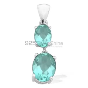 Blue Topaz Gemstone Handmade Pendants In 925 Sterling Silver Jewelry 925SP1551