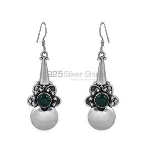 Green Onyx Gemstone earring In Sterling Silver Jewelry 925SE40