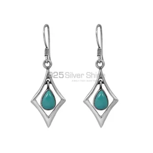 Natural Turquoise Gemstone earring In Solid Silver Jewelry 925SE38