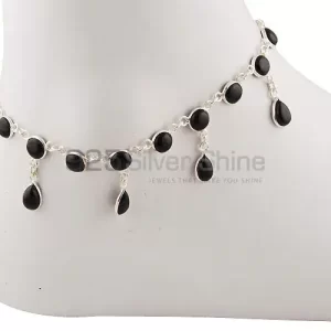 Cabochon Gemstone 925 Sterling Silver Anklet 925ANK95