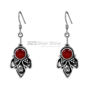 Carnelian Cabochon gemstone earring In 925 Sterling Silver Jewelry 925SE90