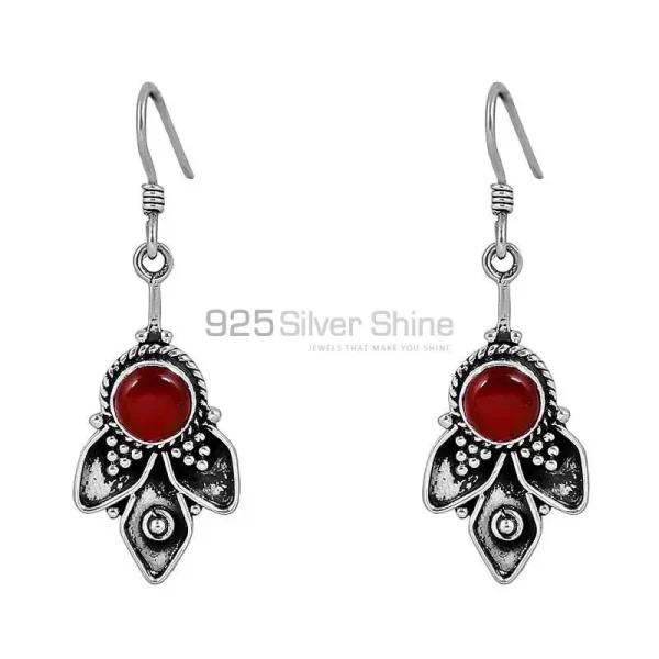 Carnelian Cabochon gemstone earring In 925 Sterling Silver Jewelry 925SE90