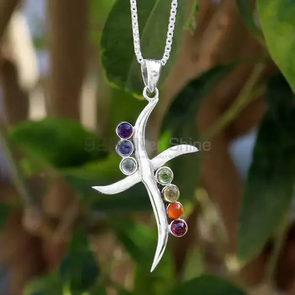 Chakra Meditation Pendant With Sterling Silver Jewelry SSCP112