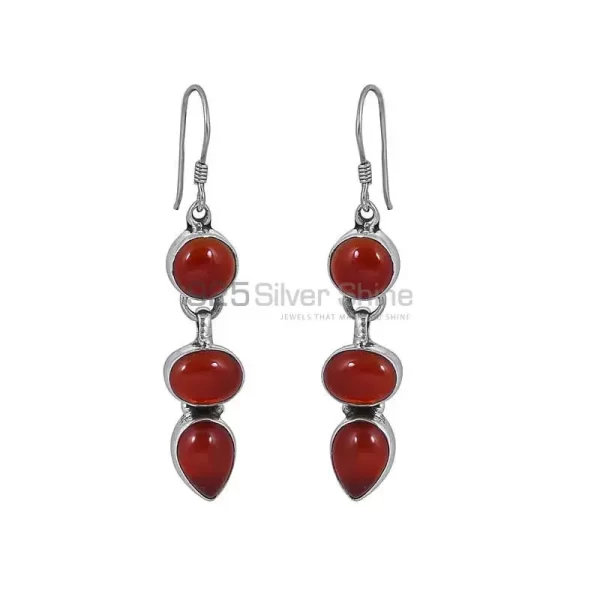 Coral Gemstone Dangle earring In 925 Sterling Silver Jewelry 925SE32