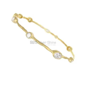 White Topaz Gemstone Bracelet In 925 Sterling Silver Gold Vermeil Jewelry 925SSB9