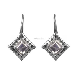Designer Sterling Silver earrings In Amethyst Cut Stone Jewelry 925SE216